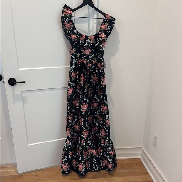 Anthropologie Louise New York Camille Dress in Floral Brocade XS NWT black tie - Picture 7 of 10
